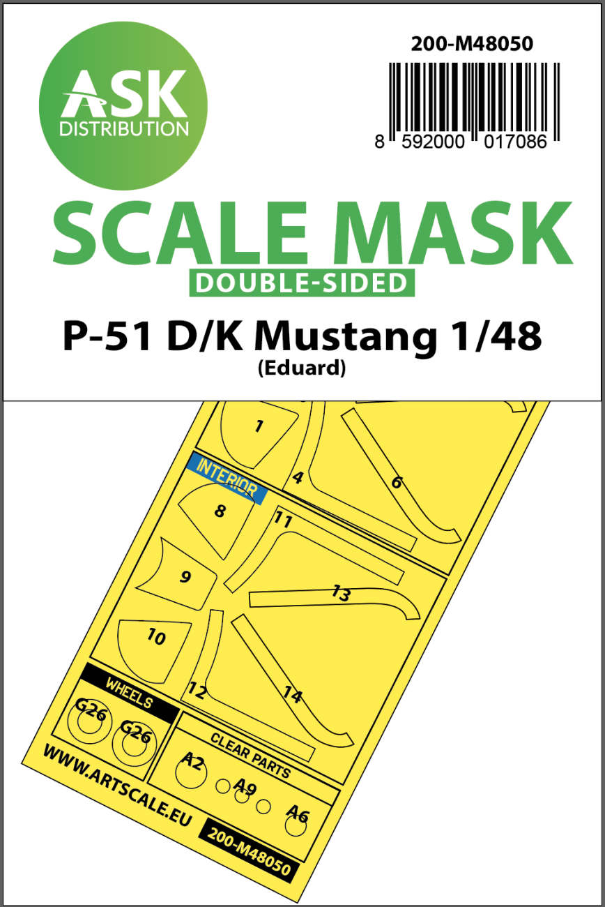 1:48 P-51D/K Mustang double-sided mask for Eduard