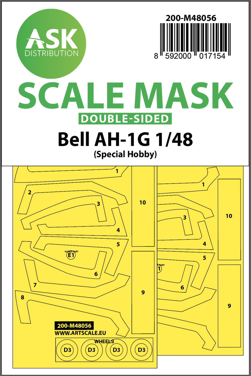1:48 Bell AH-1G double-sided express mask for Special Hobby