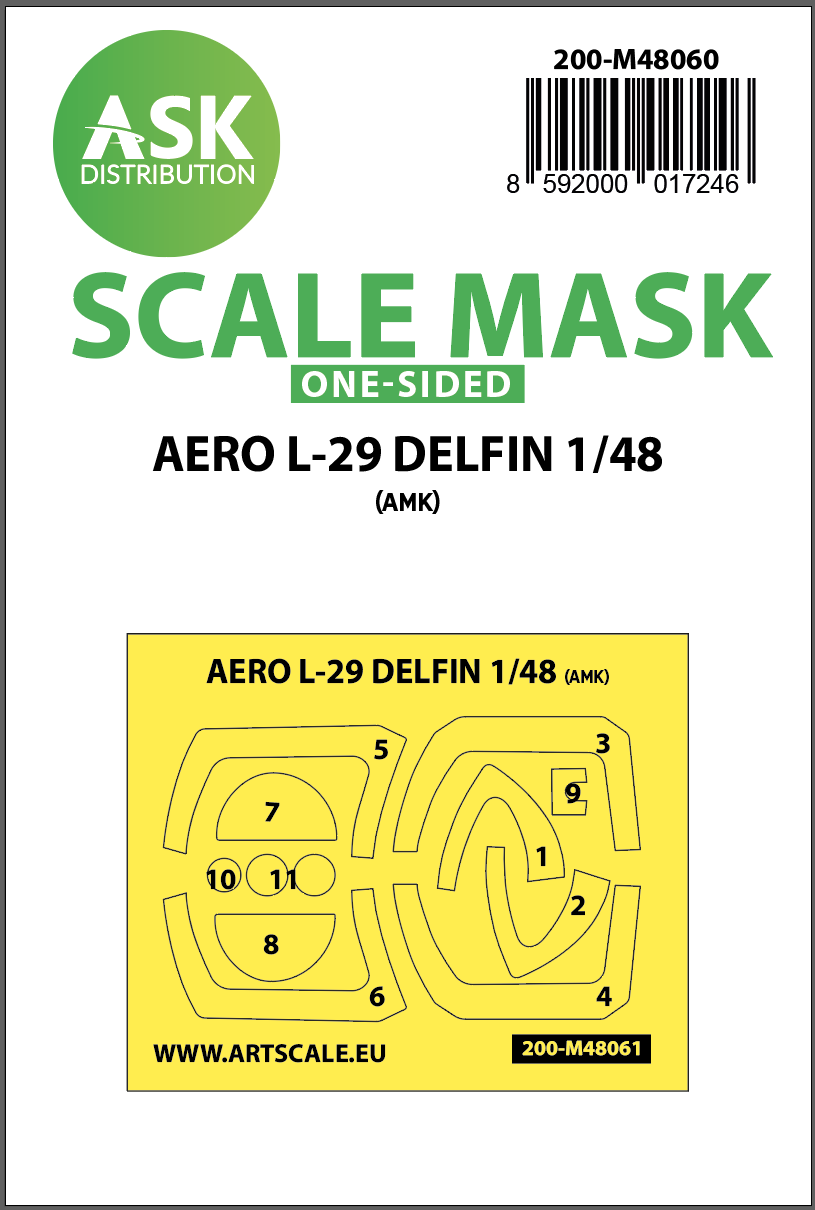 1:48 AERO L-29 DELFIN one-sided express mask for AMK