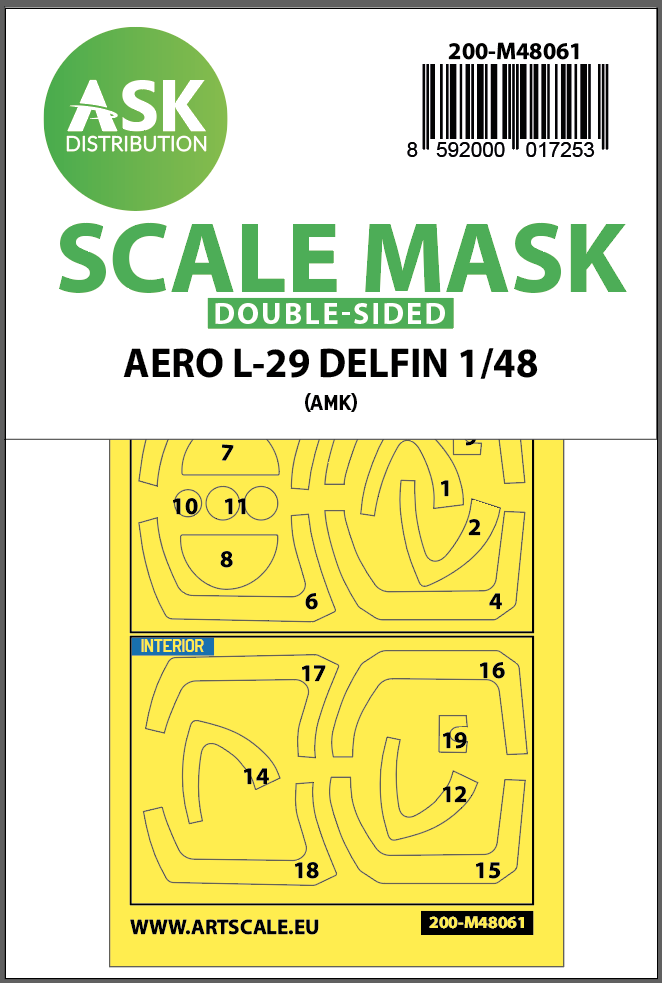 1:48 AERO L-29 DELFIN double-sided express mask for AMK