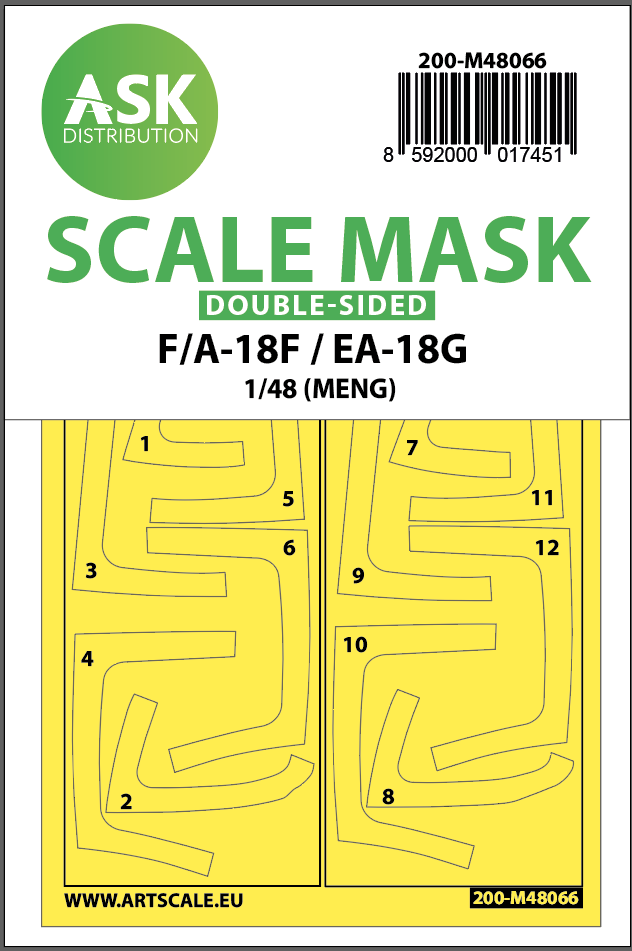 1:48 F/A-18F Super Hornet / EA-18G Growler double-sided express mask for Meng