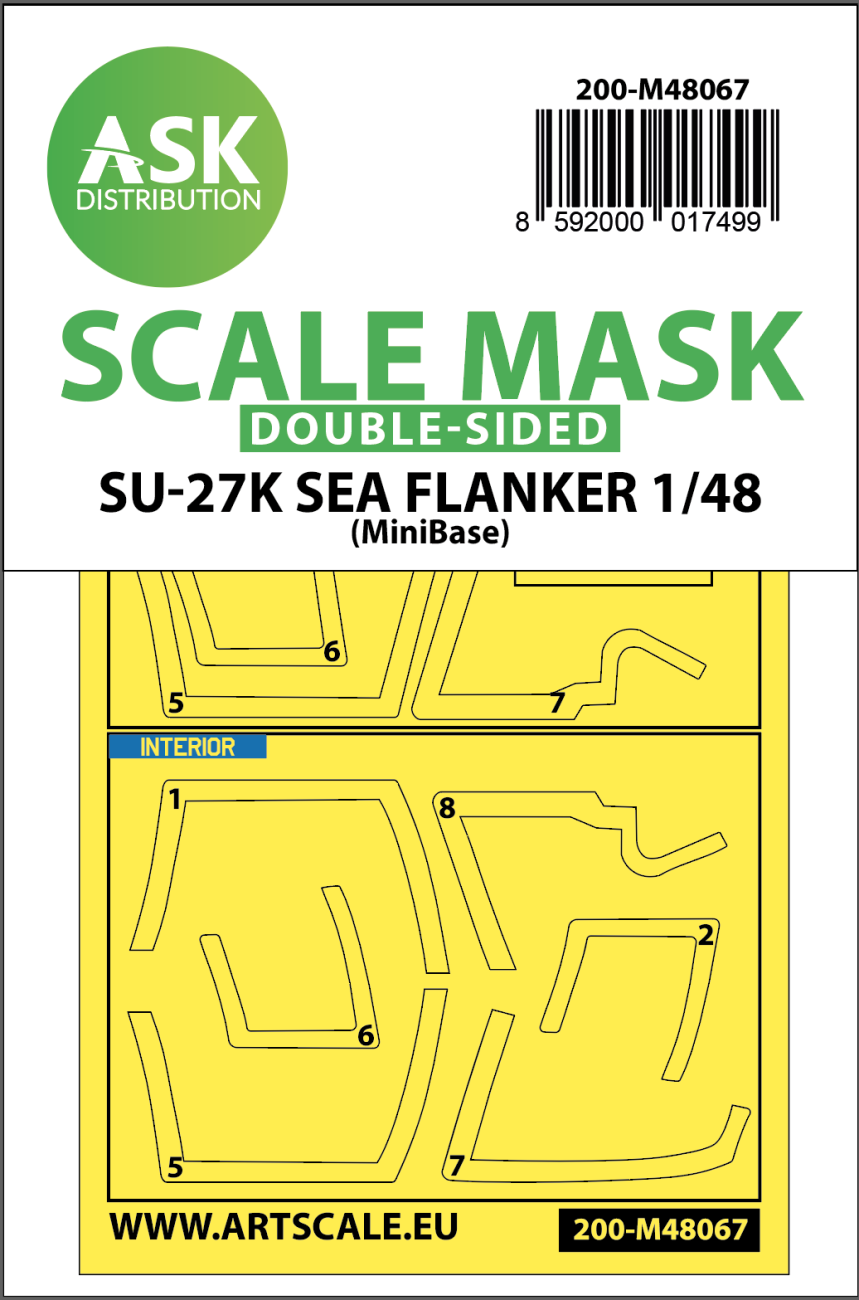 1:48 Su-27K Sea Flanker double-sided express mask for Minibase