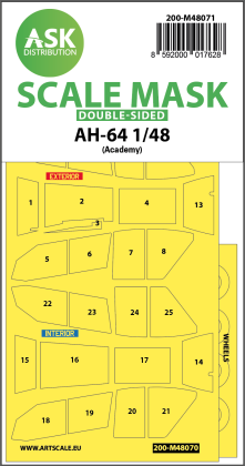 1:48 AH-64 double-sided mask for Academy