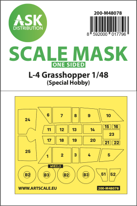 1:48 L-4 Grasshopper one-sided self-adhesive mask for Special Hobby
