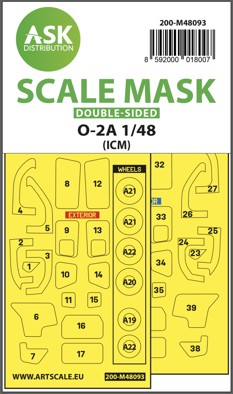 1:48 O-2A double-sided mask self-adhesive, pre-cutted for ICM