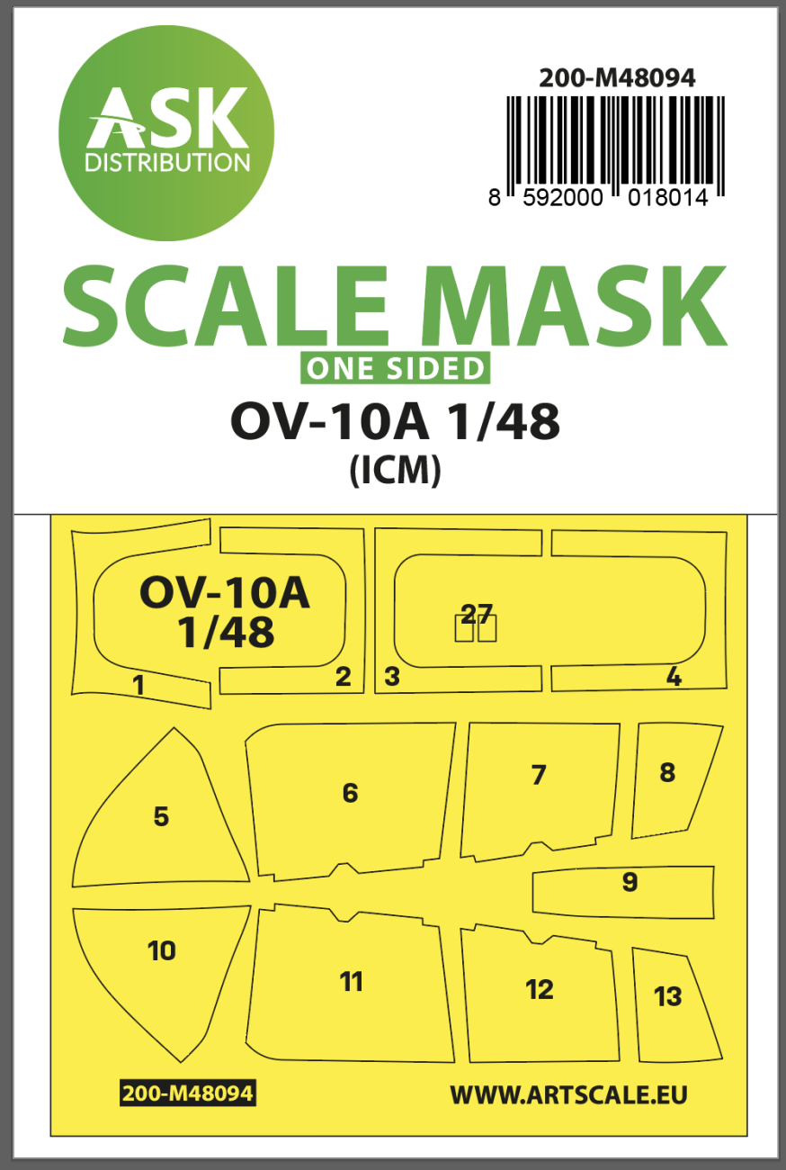 1:48 OV-10A one-sided mask self-adhesive pre-cutted for ICM