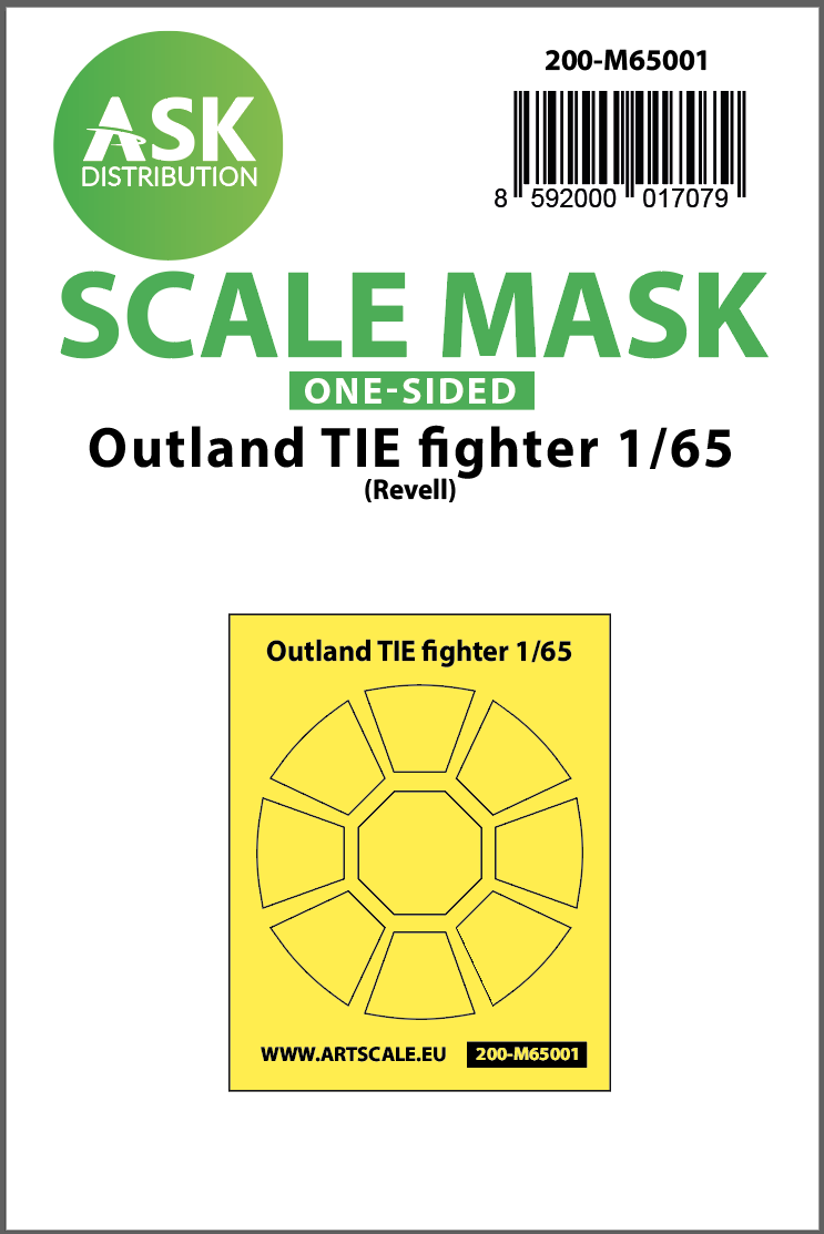 1:65 Outland TIE fighter one-sided painting mask for Revell