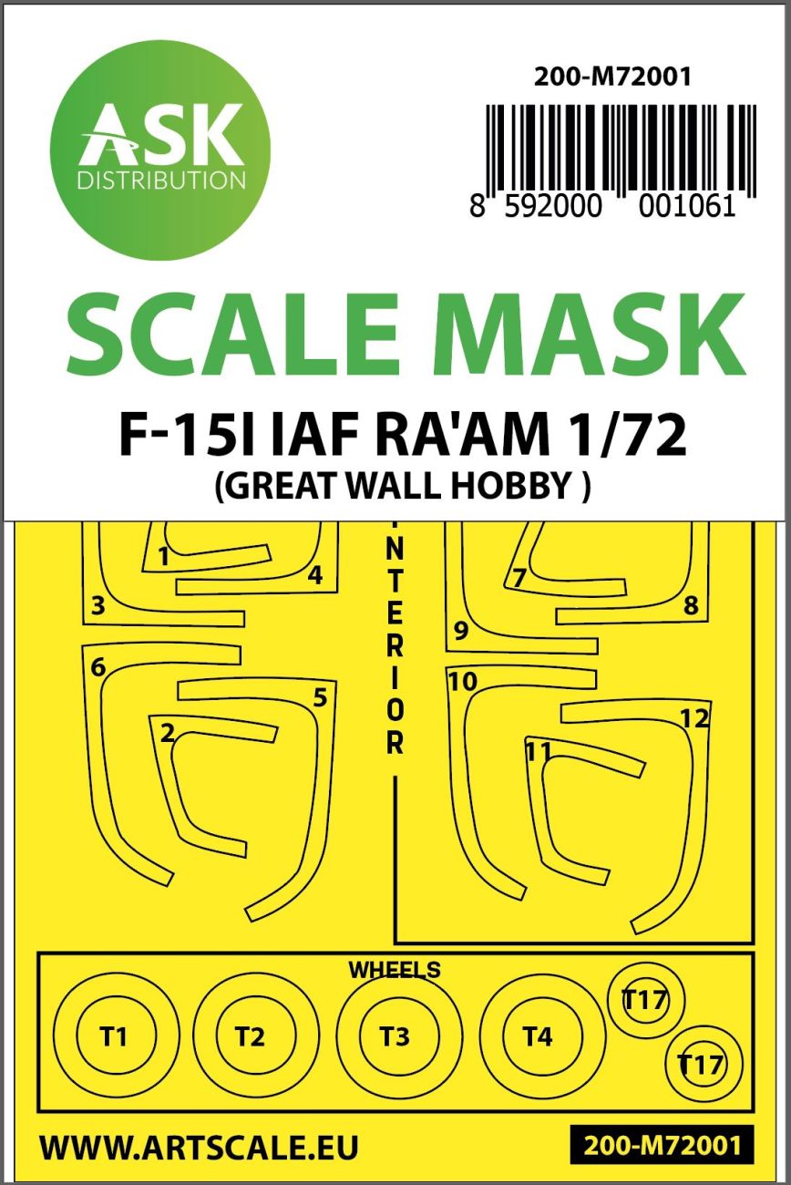 1:72 F-15I IAF RA´AM double-sided painting mask for Great Wall Hobby