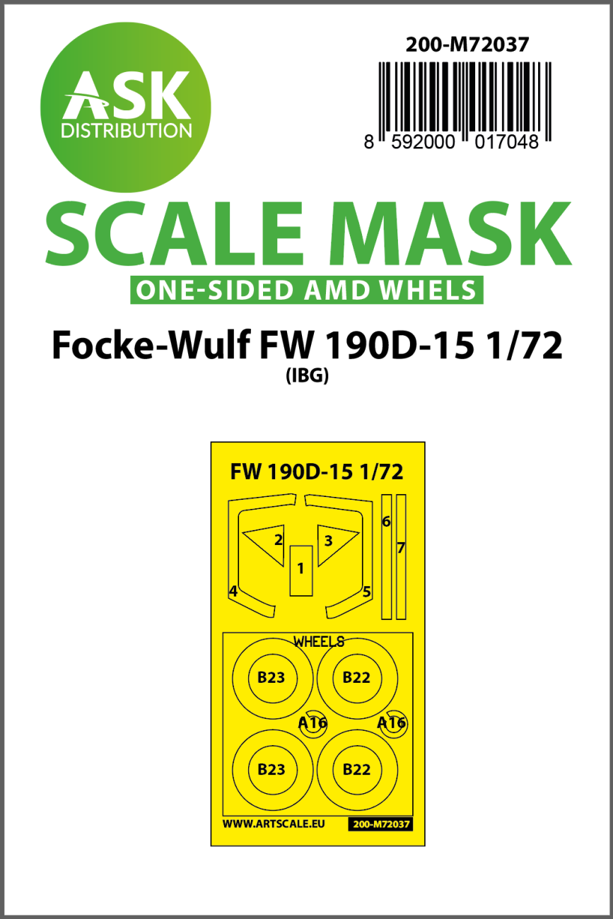 1:72 Focke-Wulf Fw 190D-15 one-sided painting mask for IBG