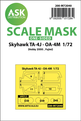 1:72 Skyhawk TA-4J - OA-4M one-sided painting mask for Hobby2000/Fujimi