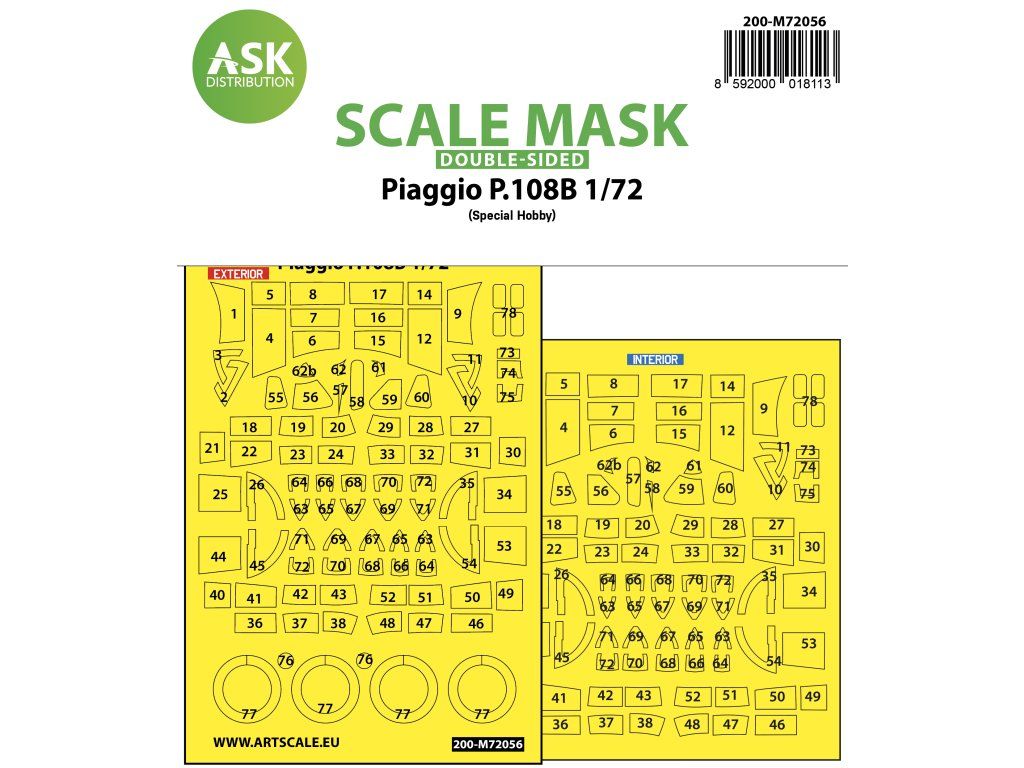 1:72 Piaggio P.108B double-sided painting express mask for Special Hobby