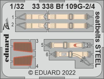 1:32 Bf-109G-2/4 seatbelts STEEL