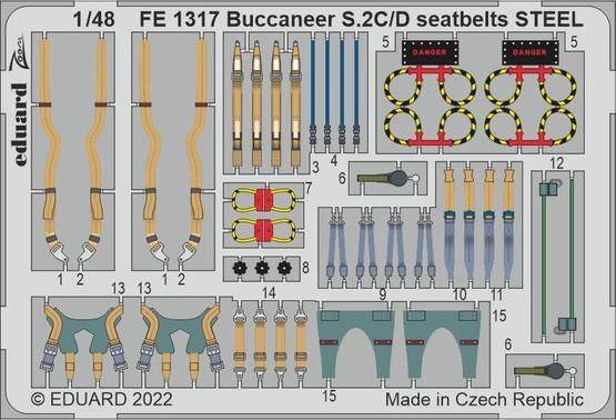 1:48 Blackburn Buccaneer S.2C/D seatbelts STEEL