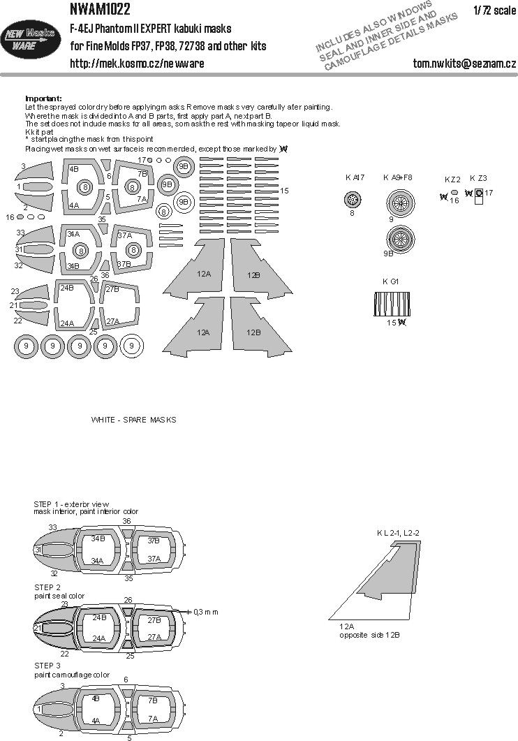 1:72 F-4EJ Phantom II EXPERT kabuki masks