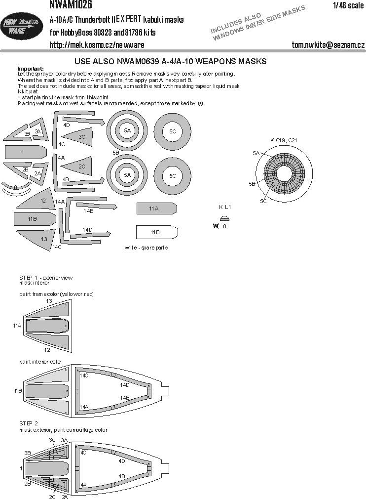 1:48 A-10A/C Thunderboalt II EXPERT kabuki masks