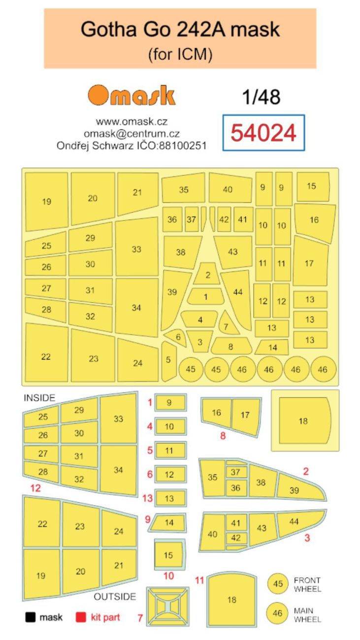 1:48 Gotha Go 242A mask (for ICM)