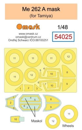 1:48 Me 262 A mask (for Tamiya)