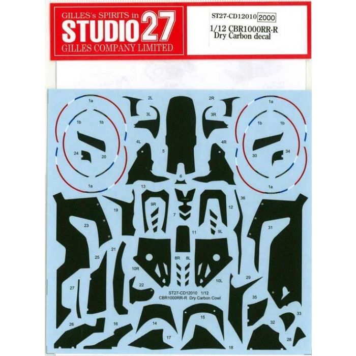 1:12 Honda CBR1000RR-R Fireblade SP carbon decal
