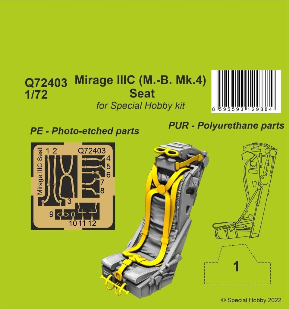 1:72 Mirage IIIC (M.-B. Mk.4) Seat