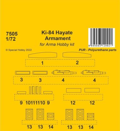 1:72 Ki-84 Hayate Armament / Arma Hobby kits