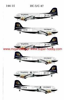 1:144 DC-3/C-47 Icelander-kalkomania