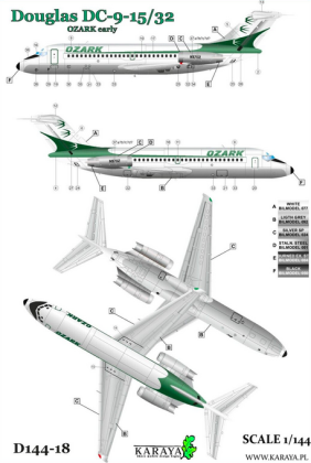 1:144 DC-9- 5/32 OZARK early