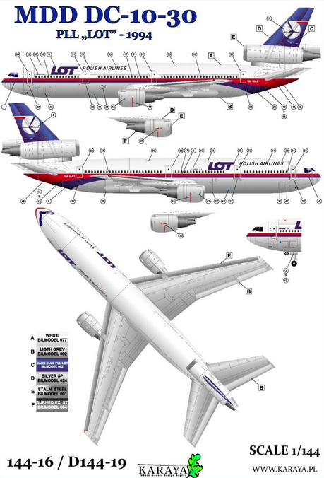 1:144 DC-10-30 Polish LOT