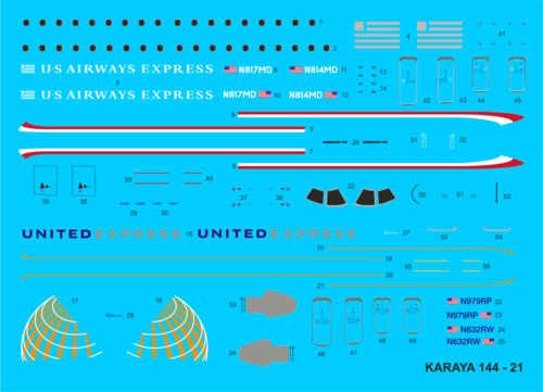 1:144 Embraer 170 US Airways/ United Express