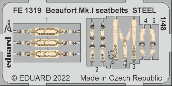 1:48 Beaufort Mk. I seatbelts STEEL