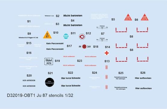 1:32 Ju 87 stencils