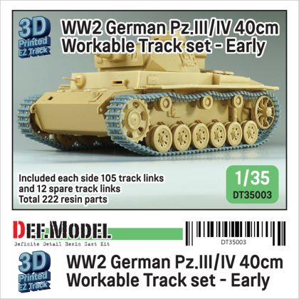 1:35 WW2 Pz.III/IV 40cm Workable Track set - Early type 