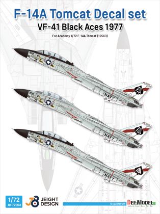 1:72 F-14A VF-41 Black Aces 1977 decal set
