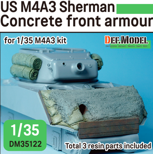 1:35 WWII US M4A2/A3 Sherman Concrete 47º front armour (for 1/35 M4A2/A3 kit)