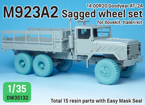 1:35 M923A2 BIG FOOT Truck Goodyear Sagged Wheel set
