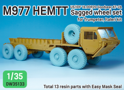 1:35 US, IDF M977 HEMTT Truck Goodyear Sagged Wheel set
