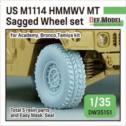 1:35 US M1025/M1114 HMMWV MT Sagged Wheel set (for Tamiya, Academy, Bronco kit)