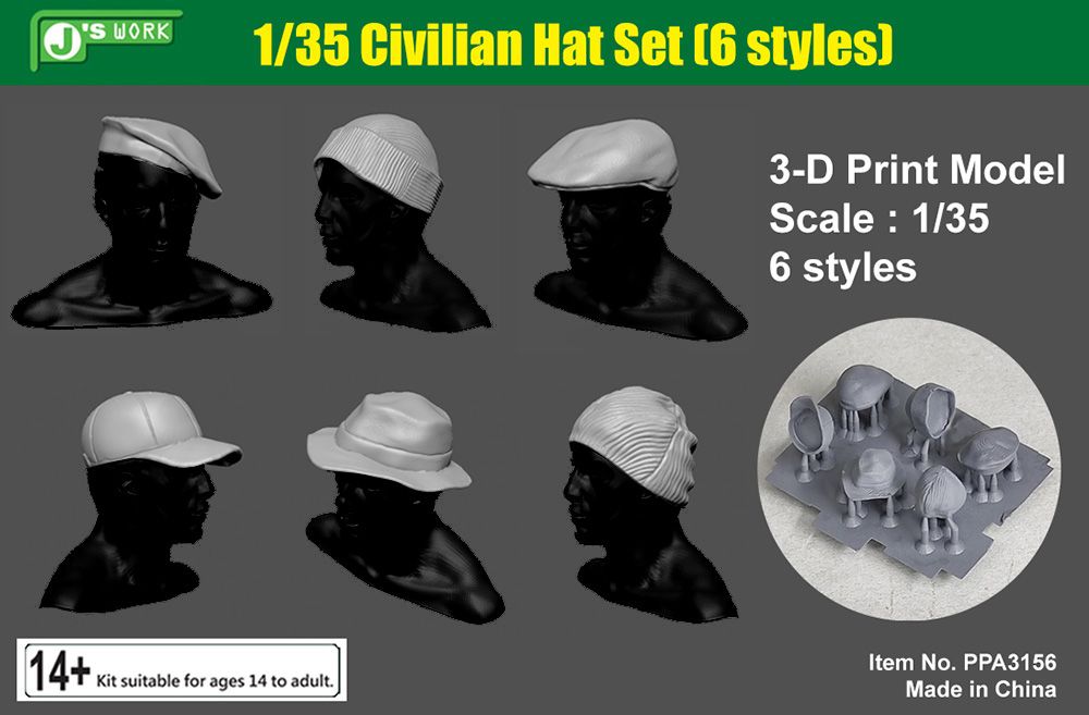 1:35 Civilian Hat Set