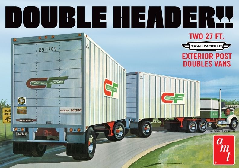 1:25 Double Header Tandem Van Trailers