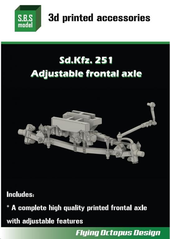1:35 Sd.Kfz.251 Adjustable frontal axle for AFV Club/Dragon kits