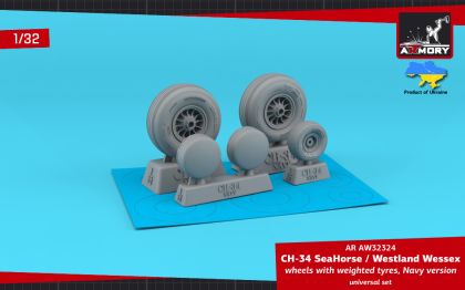 1:35 CH-34 SeaHorse (Navy version) / Westland Wessex wheels w/ weighted tyres