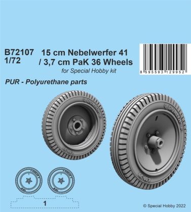 1:72 15 cm Nebelwerfer 41 / 3,7 cm PaK 36 Wheels