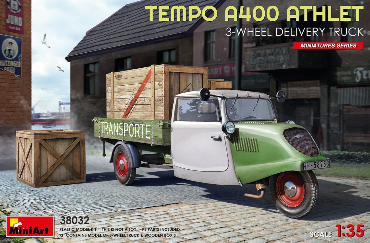 1:35 TEMPO A400 ATHLET 3-WHEEL DELIVERY TRUCK
