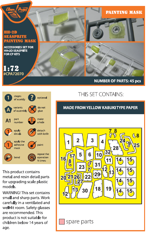 1:72 HH-2D SEASPRITE for CP kit painting mask on 