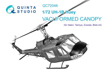 1:72 Uh-1B vacuumed clear canopy (Italeri)
