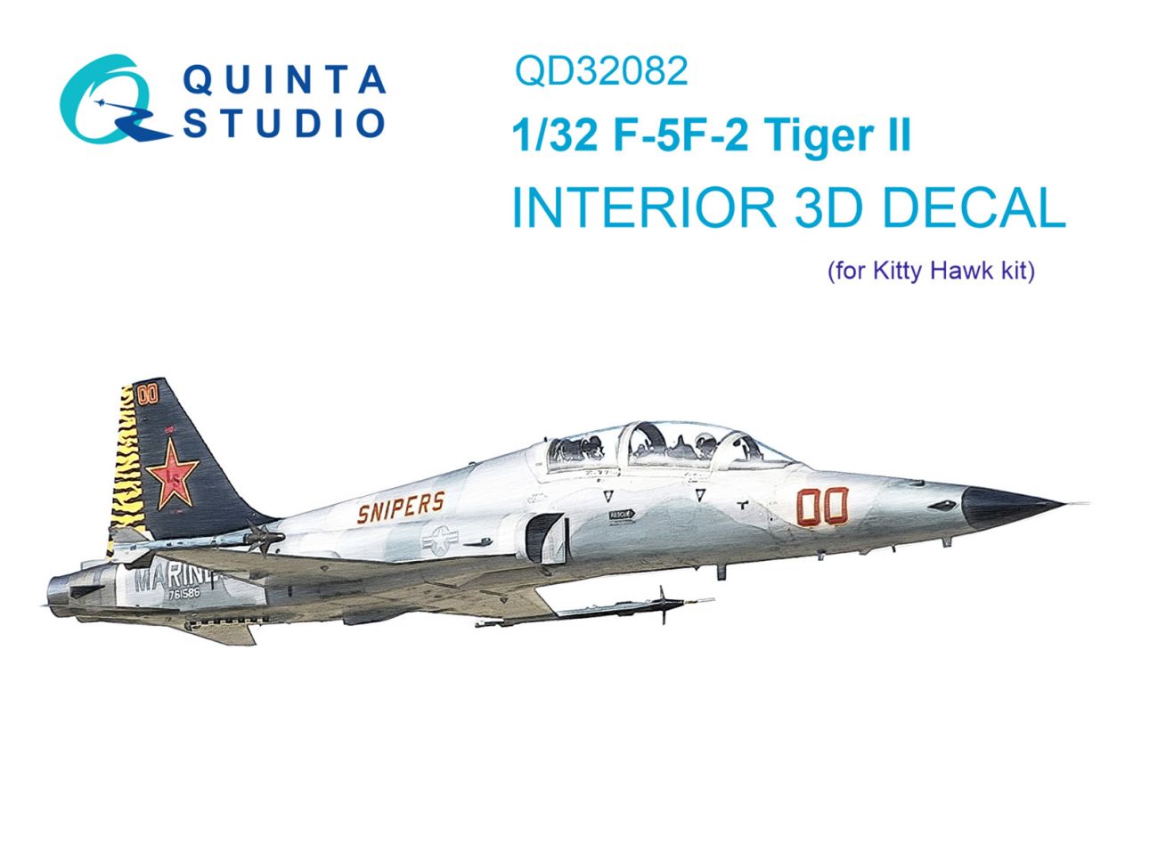 1:32 F-5F-2 3D-Printed & coloured Interior on decal paper (KittyHawk)