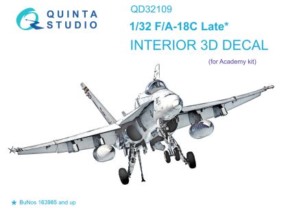 1:32 F/A-18C Late 3D-Printed & coloured Interior on decal paper (Academy)