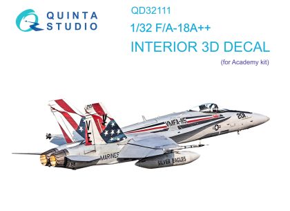 1:32 F/A-18A++ 3D-Printed & coloured Interior on decal paper (Academy)