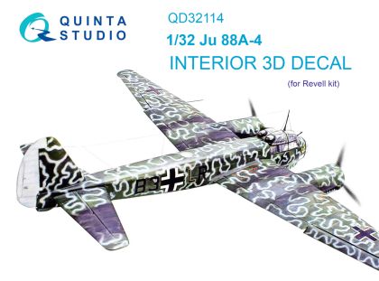 1:32 Ju 88A-4 3D-Printed & coloured Interior on decal paper (Revell)