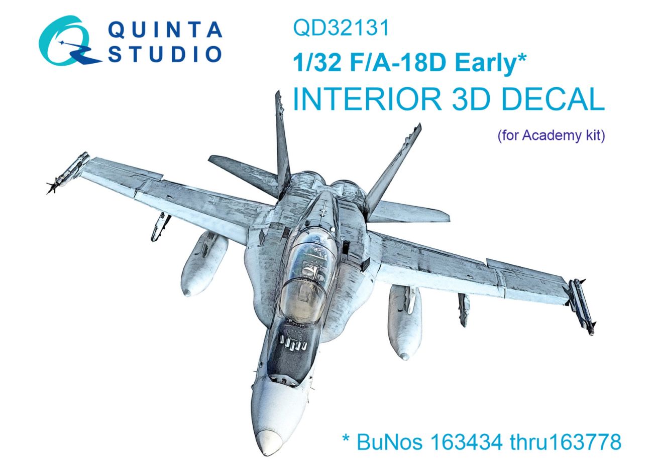 1:32 F/A-18D Early 3D-Printed & coloured Interior on decal paper (Academy)