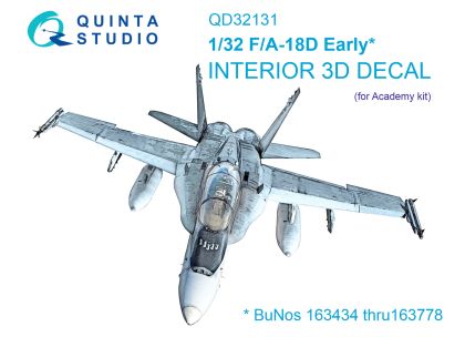 1:32 F/A-18D Early 3D-Printed & coloured Interior on decal paper (Academy)